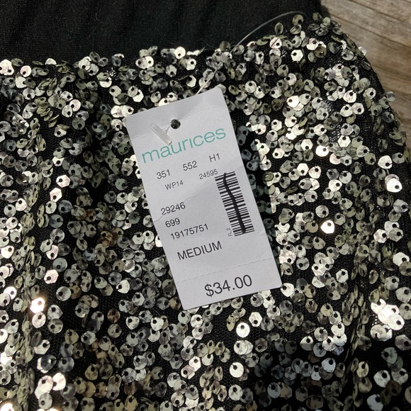 Maurices silver sequined skirt, size M. NWT. - Picture 6 of 7